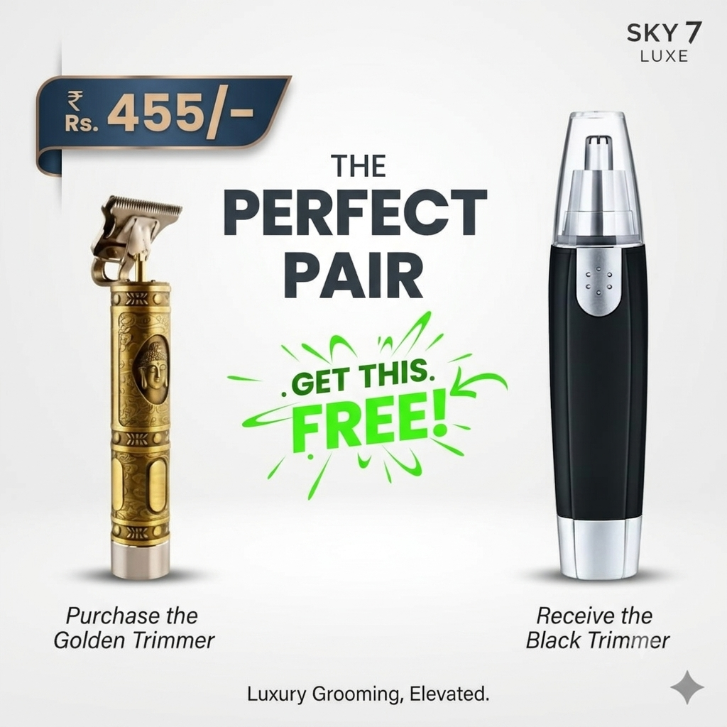 GOLDEN TRIMMER + NOSE TRIMMER  COMBO  Rs 455/-