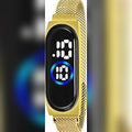 SONAR GOLD : 5 ITEMS JEWELLERY SET FOR MEN . :  2 GOLDEN CHAINS ,  1 GOLDEN BRACELET ,  1 DIAMOND RING , 1 GOLDEN L.E.D DIGITAL WATCH . RS 470/- .   WATSAPP :  9289578300