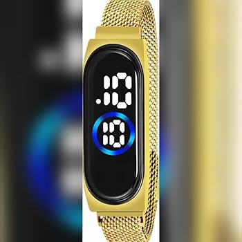 SONAR GOLD : 5 ITEMS JEWELLERY SET FOR MEN . :  2 GOLDEN CHAINS ,  1 GOLDEN BRACELET ,  1 DIAMOND RING , 1 GOLDEN L.E.D DIGITAL WATCH . RS 470/- .   WATSAPP :  9289578300