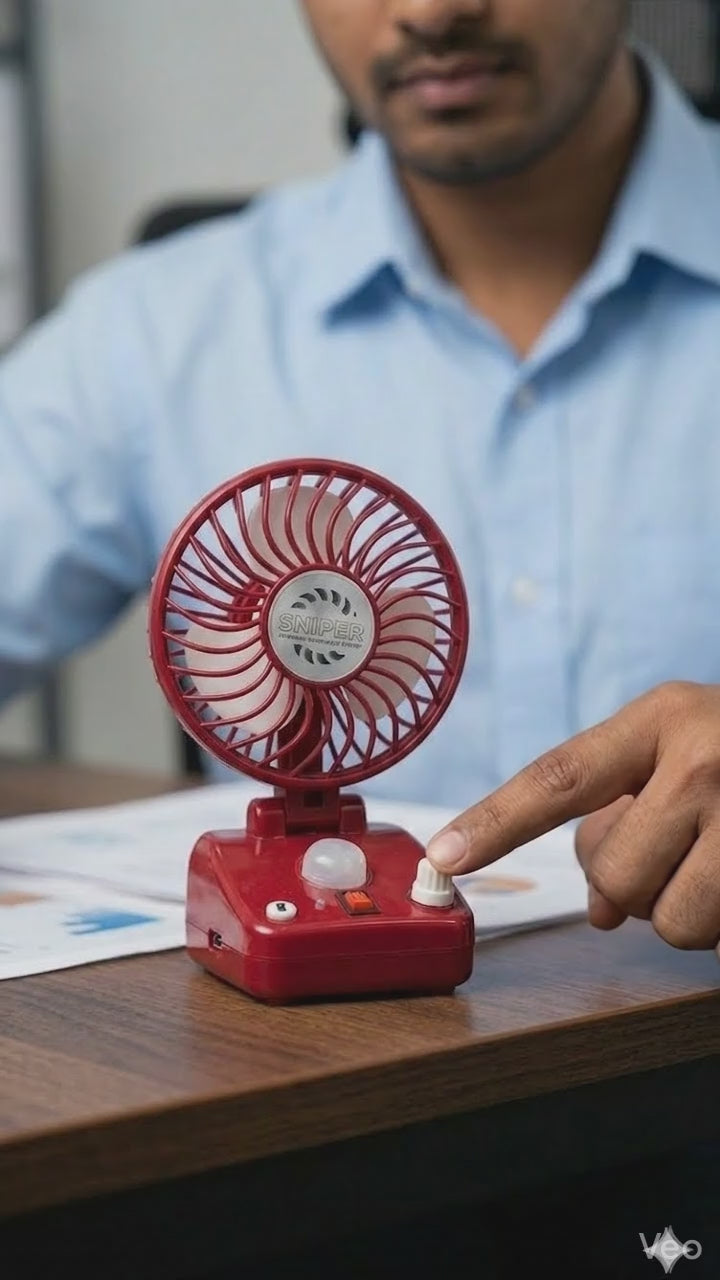 SNIPER BRAND :  FAN  USB CHARGING  USB TABLE FAN . PORTABLE , CAN BE CARRIED IN SMALL BAG . CHARGE : 45 MINUTES. FAN WORKING : 02.30 HOURS  . COLORS : RED  BLUE , WHITE  CALL 8920350870DELIVERY 2 DAYS